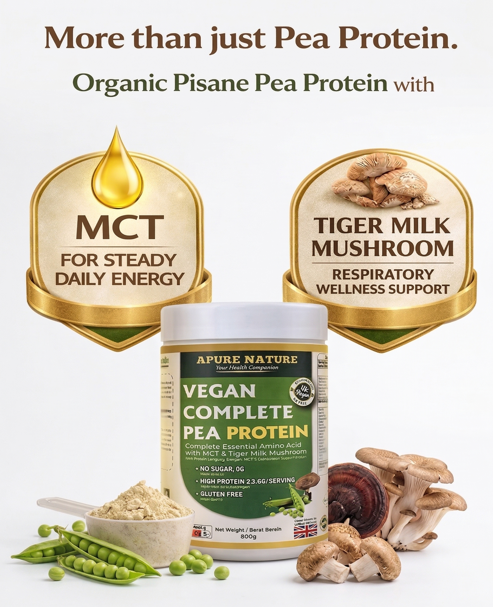 APURE NATURE Vegan Organic Pea Protein 800g - Image 4