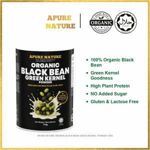 APURE NATURE ORGANIC BLACK BEAN GREEN KERNEL POWDER 750G