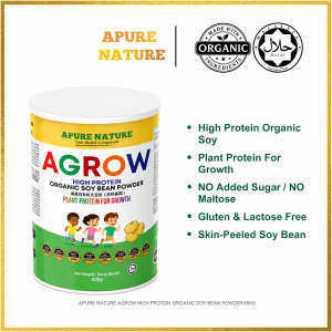 APURE NATURE AGROW High Protein Organic Soy Bean Powder 650g
