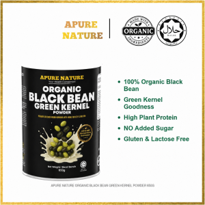 APURE NATURE Organic Black Bean Green Kernel Powder 650g